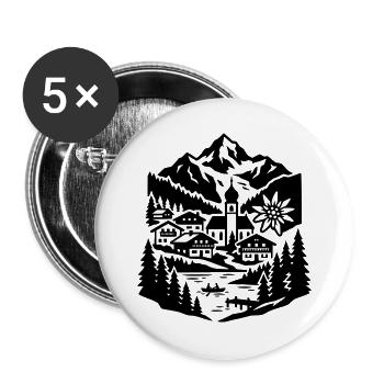 Austria vacation - Buttons large 2.2''/56 mm (5-pack) - white - Front