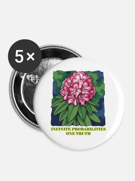 Infiniti-Chancen blühen - Buttons groß 56 mm (5er Pack) - Weiß