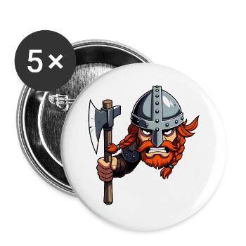 Grim Germanic - Buttons large 2.2''/56 mm (5-pack) - white - Front
