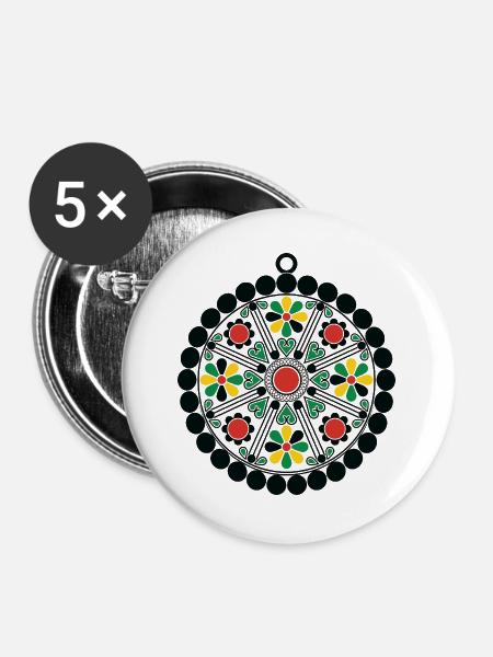 Juwelen von Kabylien - Buttons groß 56 mm (5er Pack) - Weiß