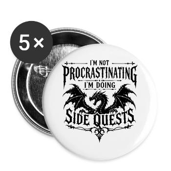Gothic Dragon | Fun Gamer Fantasy Design - Buttons large 2.2''/56 mm (5-pack) - white - Front