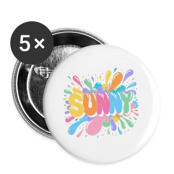 Sunny Splash Letters - Buttons groß 56 mm (5er Pack) - Weiß - Vorne