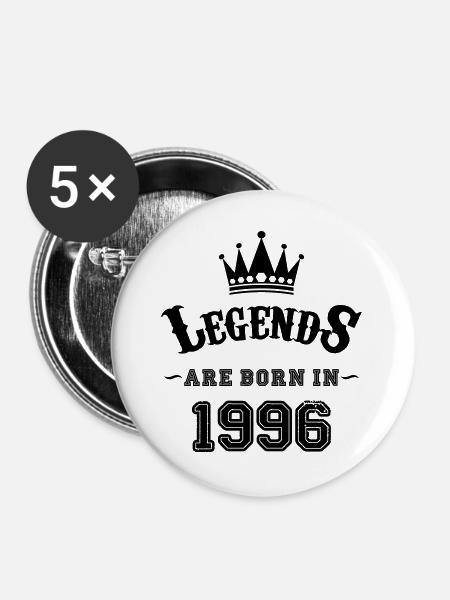 Legends Born in - Buttons groß 56 mm (5er Pack) - Weiß