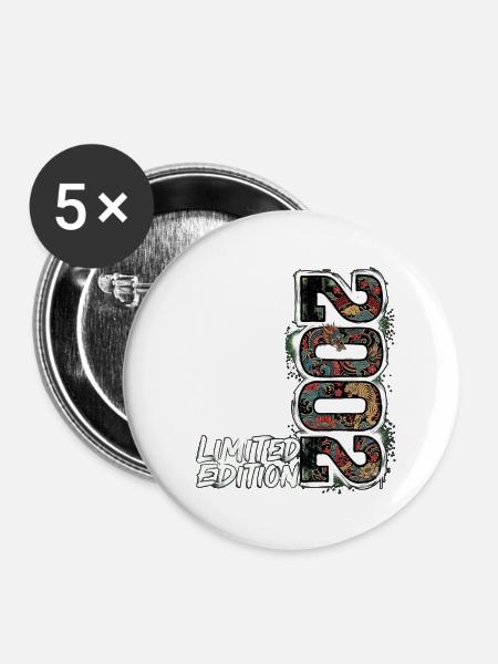 Limited Edition 2002 Chinesischer Drache - Buttons groß 56 mm (5er Pack) - Weiß