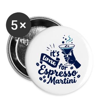 Espresso Martini Print - Buttons large 2.2''/56 mm (5-pack) - white - Front