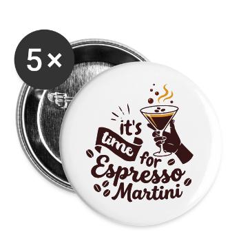 Espresso Martini Moment with Lifestyle Vibe - Buttons large 2.2''/56 mm (5-pack) - white - Front