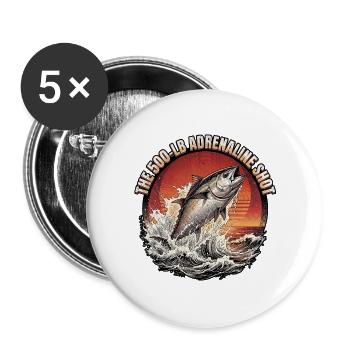 Bluefin Tuna Fishing - Buttons large 2.2''/56 mm (5-pack) - white - Front
