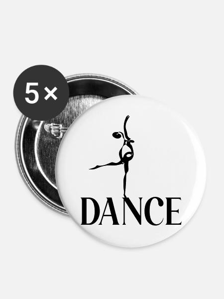 Ballerina-Tanztanz - Buttons groß 56 mm (5er Pack) - Weiß