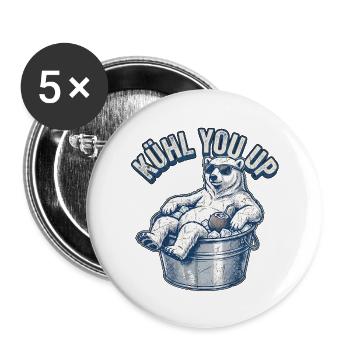 Cooler Eisbär Kühlt - Buttons groß 56 mm (5er Pack) - Weiß - Vorne
