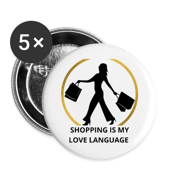 Anneau doré minimaliste - Lot de 5 grands badges (56 mm) - blanc - Devant
