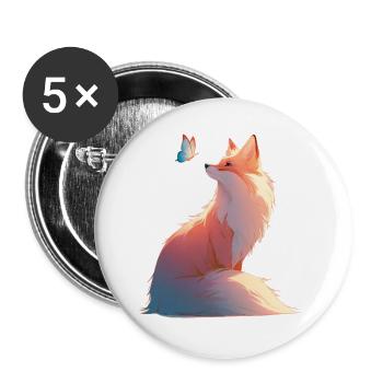 FoxButterflyLight - Buttons large 2.2''/56 mm (5-pack) - white - Front