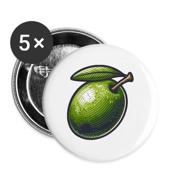 Olivgrüner Vintage-Geist - Buttons groß 56 mm (5er Pack) - Weiß - Vorne