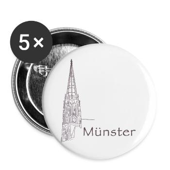 Münster Lambertikirche - Buttons groß 56 mm (5er Pack) - Weiß - Vorne