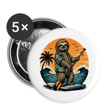 Funny SUP Paddleboard Board Stand Up paddle - Buttons large 2.2''/56 mm (5-pack) - white - Front