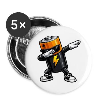 Dabbing Batterie - Buttons groß 56 mm (5er Pack) - Weiß - Vorne