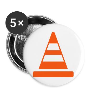 Cône de signalisation Icône de ligne de sécurité Symbole d’avertissement routier - Lot de 5 grands badges (56 mm) - blanc - Devant