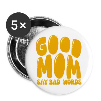 La bonne maman dit des gros mots - Lot de 5 grands badges (56 mm) - blanc - Devant