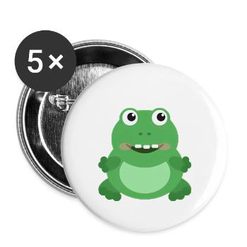 Grenouille Joyeuse - Lot de 5 grands badges (56 mm) - blanc - Devant