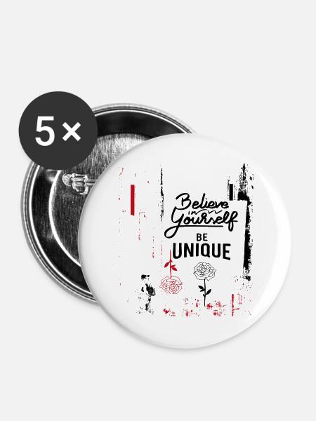 Believe in Yourself - Buttons groß 56 mm (5er Pack) - Weiß