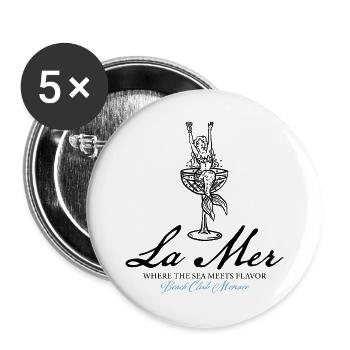 Beach Club - Buttons groß 56 mm (5er Pack) - Weiß - Vorne