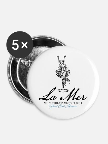 Beach Club - Buttons groß 56 mm (5er Pack) - Weiß