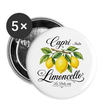 Capri Limoncello Vintage Citron - Lot de 5 grands badges (56 mm) - blanc - Devant