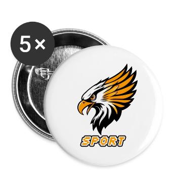 Aigle Sportif Orange Blanc - Lot de 5 grands badges (56 mm) - blanc - Devant