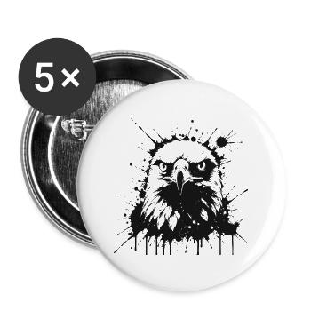 Black Splash Eagle - Buttons large 2.2''/56 mm (5-pack) - white - Front