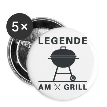 legende_am_grill - Buttons groß 56 mm (5er Pack) - Weiß - Vorne