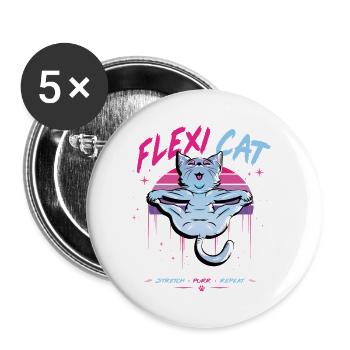 Flexi Cat stretches wonderfully - Buttons large 2.2''/56 mm (5-pack) - white - Front