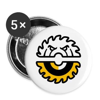 Kreissaege Gesicht Grafik - Buttons groß 56 mm (5er Pack) - Weiß - Vorne
