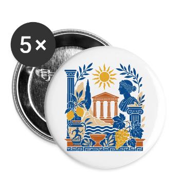 Antike Säulen und Sonne Collage - Buttons groß 56 mm (5er Pack) - Weiß - Vorne