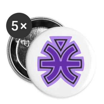 Fische- und Wasserstammessymbol - Buttons groß 56 mm (5er Pack) - Weiß - Vorne