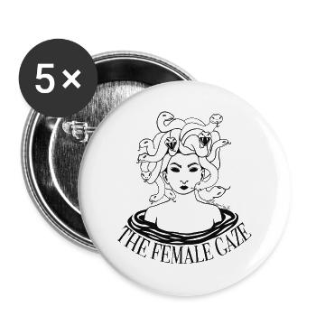 The female gaze - Buttons large 2.2''/56 mm (5-pack) - white - Front