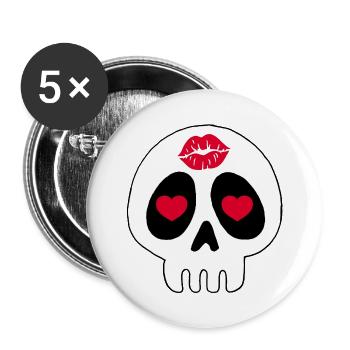 Ein Kuss auf die Stirn - Buttons groß 56 mm (5er Pack) - Weiß - Vorne