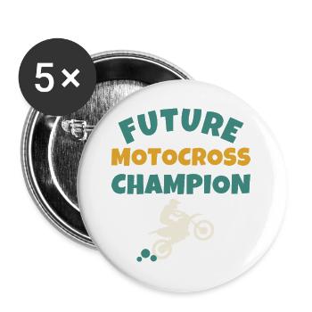 Future Motocross Champion Kids - Buttons large 2.2''/56 mm (5-pack) - white - Front