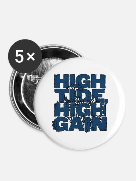 Surf Rock High Tide - Buttons groß 56 mm (5er Pack) - Weiß