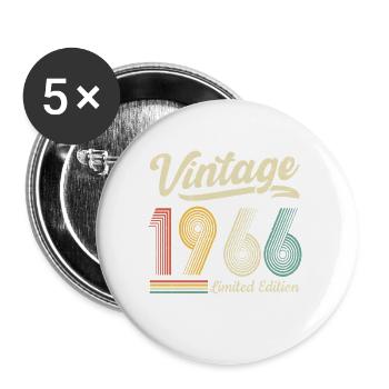 Vintage 1966 Limited edition 60th Birthday - Buttons large 2.2''/56 mm (5-pack) - white - Front