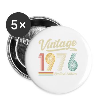 Vintage 1976 Limited Edition 50th Birthday - Buttons large 2.2''/56 mm (5-pack) - white - Front