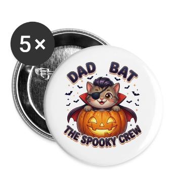 Dad Bat The Spooky Crew - Buttons large 2.2''/56 mm (5-pack) - white - Front