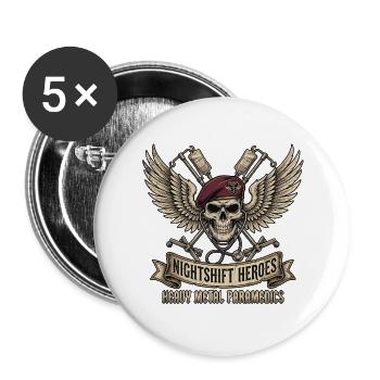Héros du Quart de Nuit - Lot de 5 grands badges (56 mm) - blanc - Devant