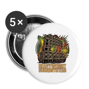 Heavyweight Dub Reggae - Buttons groß 56 mm (5er Pack) - Weiß - Vorne