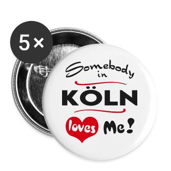 Cologne City Urban T-Shirt City Heimatliebe Town - Buttons large 2.2''/56 mm (5-pack) - white - Front