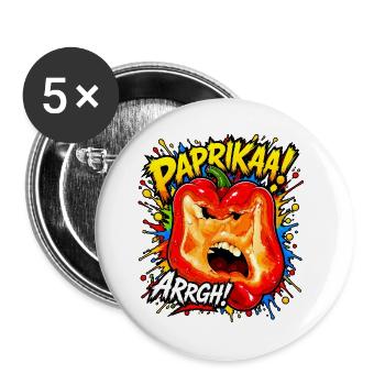 Comic Peppers - Buttons large 2.2''/56 mm (5-pack) - white - Front