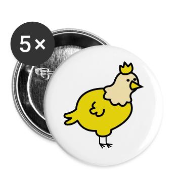 Dessin animé du Poussin Royal - Lot de 5 grands badges (56 mm) - blanc - Devant
