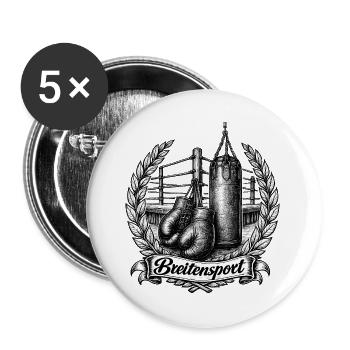 Breitensport Boxen - Buttons groß 56 mm (5er Pack) - Weiß - Vorne