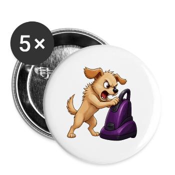 Angry Dog Vacuum Cleaner Showdown - Buttons large 2.2''/56 mm (5-pack) - white - Front