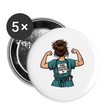 Stark Auch Wenn Keiner Sieht - Buttons groß 56 mm (5er Pack) - Weiß - Vorne