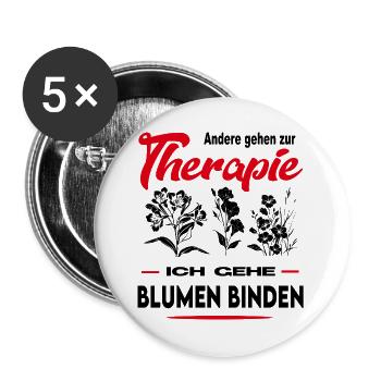 Floristin Blumenbinderin Blumenverkäuferin Beruf - Buttons groß 56 mm (5er Pack) - Weiß - Vorne