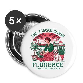 La Floraison toscane Florence Botanique Rome - Lot de 5 grands badges (56 mm) - blanc - Devant